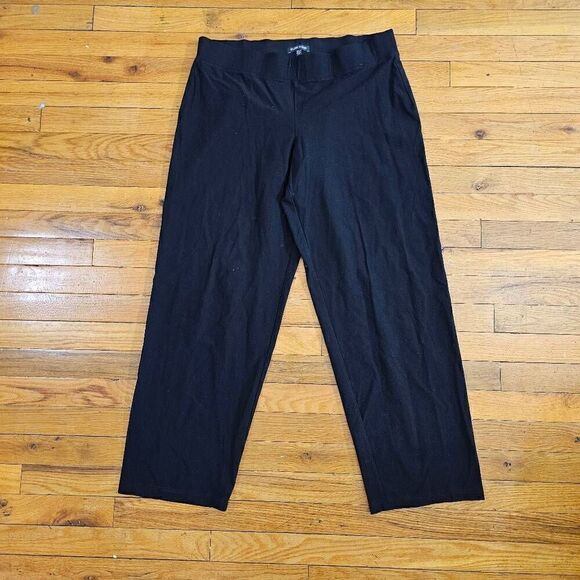 Eileen Fisher Pants - Eileen Fisher Women's Casual Pants Size L Black Elastic Waist Pull-on Straight L